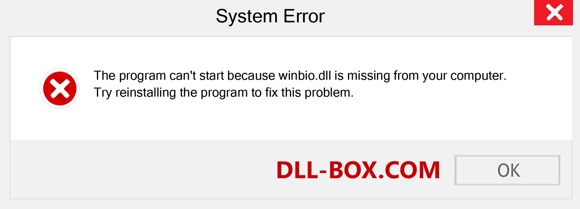  winbio.dll file is missing?. Download for Windows 7, 8, 10 - Fix  winbio dll Missing Error on Windows, photos, images