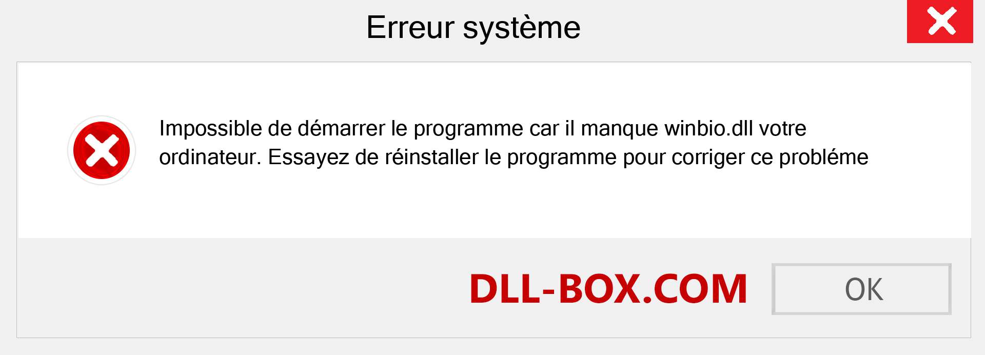 Le fichier winbio.dll est manquant ?. Télécharger pour Windows 7, 8, 10 - Correction de l'erreur manquante winbio dll sur Windows, photos, images